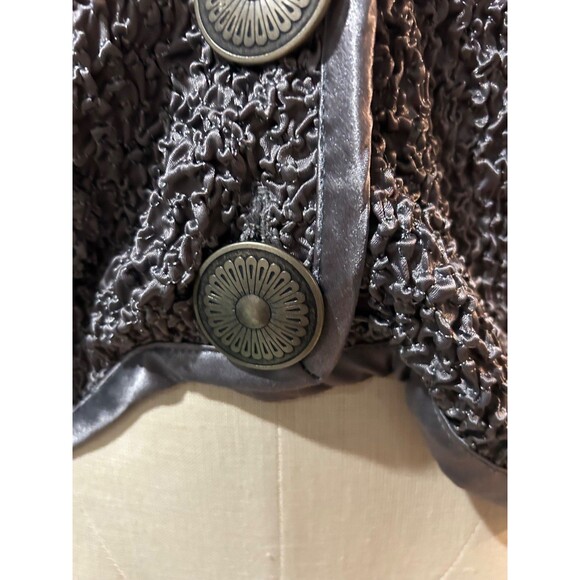 Double D Ranch Women’s Satin Crinkled Jacket size M Silver Western Cowgirl - Picture 3 of 9